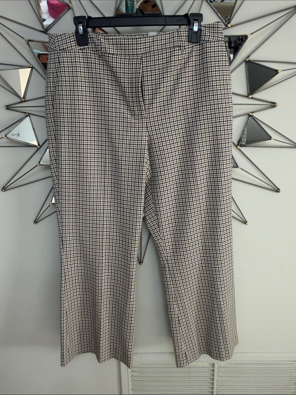 Karl Lagerfeld Black, White & Brown Houndstooth Trousers